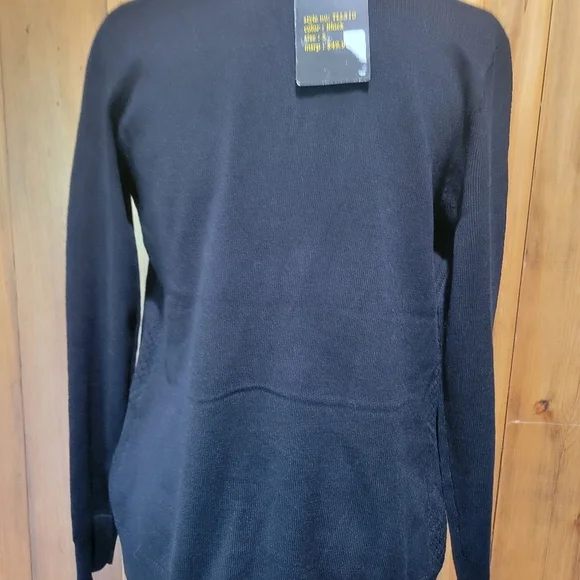 Black Button-Up Women's Sweater - Picture 7 of 13